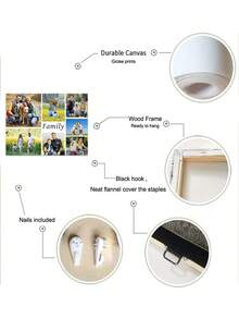 Tranh ghép ảnh tùy chỉnh trên vải canvas, trang trí tường kỷ niệm gia đình cá nhân hóa, kèm khung bền chắc, in chất lượng cao, thích hợp sử dụng trong nhà, hoàn hảo cho phòng khách, hiên nhà, sân vườn, trang trí tường ảnh, trang trí phòng, tranh nghệ thuật treo tường hiện đại. - Nhiều màu - Xem 8