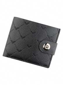 时尚男士钱包大容量硬币钱包带拉链零钱包钱夹感恩节生日礼物大容量多卡位，商务休闲风格，生日礼物，毕业礼物，父亲节礼物 - 黑色 - 查看 8