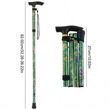 Foldable Hiking Pole, Aluminum Alloy Adjustable 5-Section Collapsible Walking Stick, Convenient For Outdoor Climbing, Trekking, Elderly Anti-Slip Cane