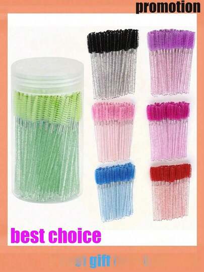 50 Stücke/Set Einweg-Wimpernverlängerungs-Bürsten, professionelle Make-up-Werkzeuge für Mascara und Augenbrauenpflege, geeignet für Salon und Heimgebrauch - Spiralförmiger Augenbrauenkamm, Make-up-Pinsel mit festem Kristallgriff und weichen Polyesterbristles, für Wimpernverlängerung, Augenbrauenpflege und Make-up-Anwendung - alkohol- und ölfreie Formel, ideal für Kosmetik- und Schönheitsprodukte, ohne Strom oder Batterie erforderlich