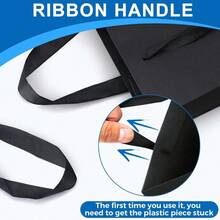 1 pieza Bolsa de regalo de papel negro simple y de mano, de gran capacidad, caja de regalo, bolsa de regalo, bolsa de papel negro, bolsa de compras para hombres y mujeres, adecuada para Navidad y Halloween.