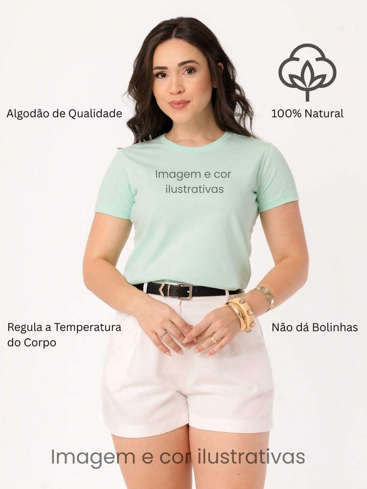 T-Shirt Feminina de Agodão Mini Borboletinhas - Branco - Visão 4