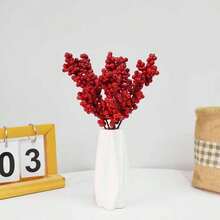 10 pièces/5 pièces - Pics de baies rouges artificielles avec aubépine, branches de baies rouges artificielles en mousse, baies de houx, décorations d'arbre de Noël, artisanat DIY, ornements de Noël, décoration de mariage et de maison, décoration de fête, arrangements floraux en soie, bouquet, plante pour couronne de Noël, décoration de maison pour fête de Noël