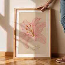 1 pieza Lienzo colgante, Pintura de lienzo de arte de lirio rosa: "Tu belleza florecerá para siempre" Arte de pared en lienzo, Arte de chica funky, Arte de cita inspiradora, Decoración del hogar. - Multicolor - Ver 10