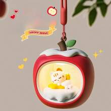 Luz nocturna en forma de casa de manzana navideña, con tres niveles de ajuste de brillo y luces LED recargables por USB, se puede colgar y decorar en la mesa, adecuada para iluminación de ambiente en dormitorio, sala de estar, regalos de Navidad y cumpleaños