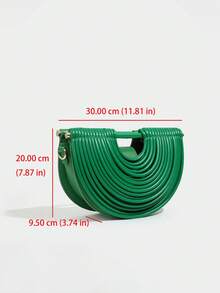 Noodle Element Handbag, Dumpling Shaped Crossbody Bag For Women, Saddle Bag - Green - View 11