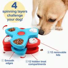 Interactive Dog Puzzle Toy With Treat Dispenser, Slow Feeder Treat Dispenser Suitable For Small To Large Breed Dogs, Intelligence Training With Slow Release Treat Dispenser - Multicolor - View 1