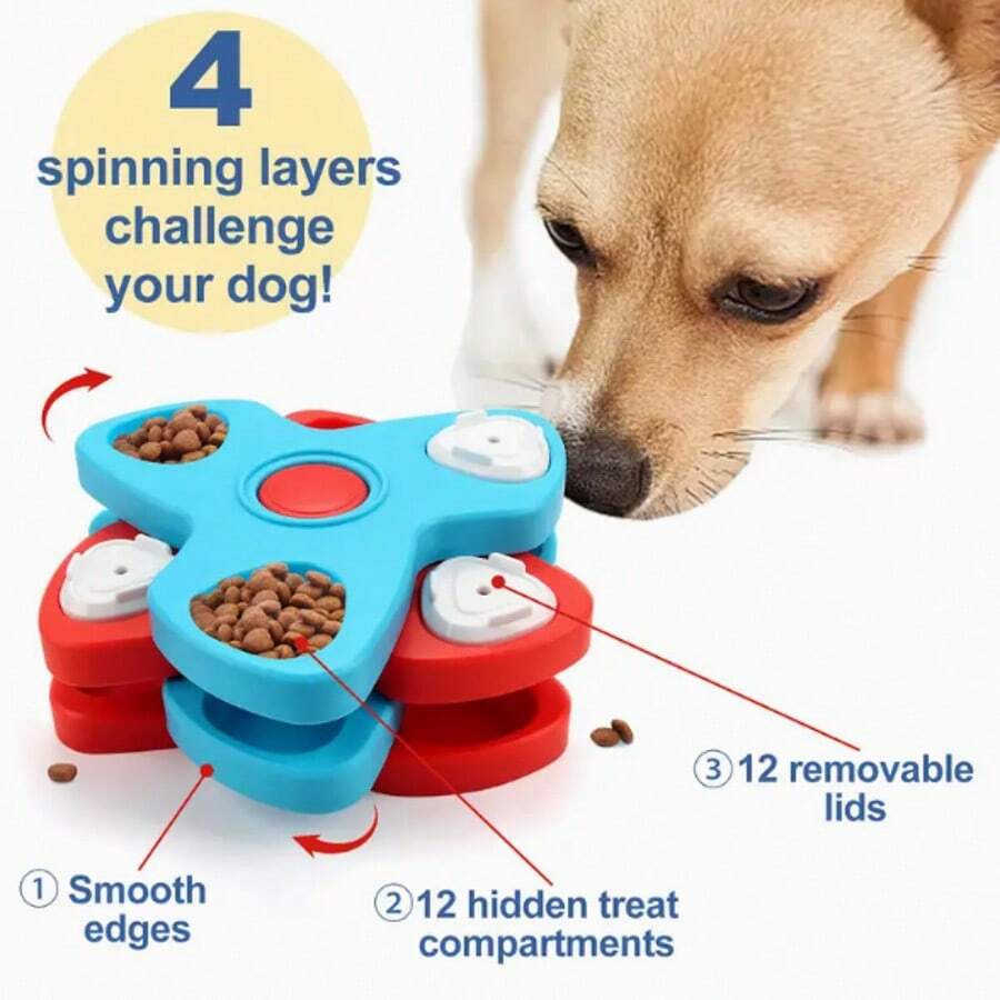 Interactive Dog Puzzle Toy With Treat Dispenser, Slow Feeder Treat Dispenser Suitable For Small To Large Breed Dogs, Intelligence Training With Slow Release Treat Dispenser - Multicolor - View 1
