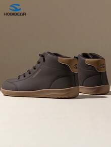 HOBIBEAR Men's Casual Sneakers, & Comfortable Sports Shoes, Wide Toe Box High-Top Shoes (Run One Size Larger) - Dark Brown - View 4