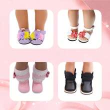 1 双 18 英寸重生婴儿娃娃鞋或袜子，可选雪地靴、皮靴、玛丽珍鞋、蝴蝶结鞋、漆皮鞋、凉鞋、心形鞋、帆布鞋、眉毛鞋、花鞋、尖头鞋、兔子鞋、布鞋、熊猫鞋、条纹袜 - 时尚可爱的娃娃鞋/袜子、儿童玩具娃娃配饰、万圣节、圣诞节礼物、圣诞袜填充物、节日派对、家居装饰、收藏品 - 娃娃鞋襪子 - 查看 8