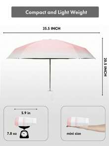 1pc Gradient Color Mini Ultralight Folding Umbrella, UV Protection Windproof Portable Travel Umbrella (Suitable For Hiking/Pocket), Mini Travel Sun Umbrella, Compact Portable Sunshade, Suitable For Leisure Travel, Commuting, Daily Use, Outdoor Activities In Rain And Shine