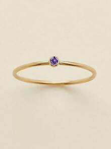 1pc 316L Stainless Steel Birthstone Ring For Woman Gold Color Simple Style Ring Festival Party Fashion Jewelry Dropshipping