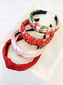 4pcs/Set Women's Snowflake, Santa Claus, Reindeer Fabric Headbands, Sweet Party Headpieces Suitable For Daily Wear And Christmas ,Beauty