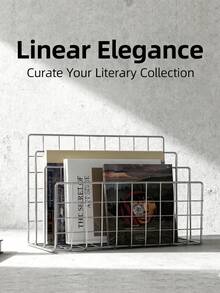 1/2pcs Industrial Style 3-Tier Metal Bookshelf - Modern Desktop Storage Rack, Sturdy And Durable, Suitable For Home, Office, Library Organization, Space-Saving, Can Be Used As Bookshelf And Magazine Rack - Multicolor - View 7