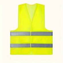 4pcs Unisex Durable Cotton Blend Reflective Vest, Suitable For Construction Sites And Outdoor Activities To Increase Visibility - Fluorescent Green - View 15