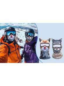 1pc Unisex 3D Animal Riding Face Mask, Outdoor Sports Headwear, Breathable Quick-Dry Ski Mask, Suitable For Daily Outings, Skiing, Vacation, Fishing