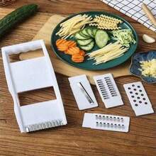 Manual Vegetable Chopper With Safety Blade Guard, Adjustable Thickness, For Uniform Slicing/Shredding, Multipurpose Use On Potatoes, Carrots, Onions, Cucumbers