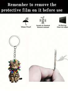 2D flach, 1 süße Tabby Katze Weihnachtsdekoration - 2D flache Acryl-Hängezier mit Tabby Katzen Gesicht, farbigem Halsband und ausdrucksstarken Augen, leicht, geeignet für Zuhause, Büro, Auto, Partys - keine Stromversorgung nötig, mit Ring zum einfachen Aufhängen, Weihnachtsbaum und Feiertags-Deko mit Tabby Katze, Heim- und Bürodekoration, witziges Design, handgemachte Optik, für Tierliebhaber, 2D flach [Dieses Produkt erfordert manuelle Installation.] Geschenk