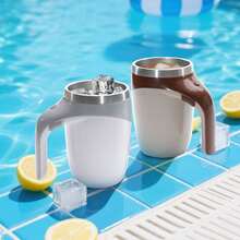 USB Rechargeable Self-Stirring Coffee Mug - Coffe Cup,High-Speed Magnetic Stainless Steel Travel Mug, Keeps Drinks Hot Or Cold, Perfect For Office, Cooking, And Outdoor Use, Ideal For Holidays And Everyday Convenience, Office Drinkware | Ergonomic Handle | Stainless Steel Mug, Best For Christmas, Perfect For Thanks Giving,Back To School - Coffee Brown - View 8