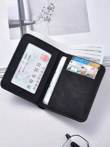 1/2 Peças Carteira de Couro Vertical Ultrafina Masculina, Bolsa de Cartão Minimalista de Dobra Dupla, Textura Semelhante a Camurça, Design de Múltiplos Compartimentos de Cartão, Usado para Armazenamento de Cartão Bancário e de Identificação, Bolsa de Armazenamento de Moedas de Dobra Vertical, Carteira de Cartão, Bolsa de Cartão de Crédito Masculina, Mini Carteira, Capa de Couro Multifuncional Ultrafina para Carteira de Motorista, Capa de Cartão de Identificação com Múltiplos Compartimentos