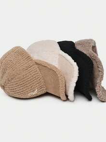 1 Mũ bóng chày mùa đông mềm mại dành cho nữ có logo "R" thêu tinh tế, phong cách đường phố thường ngày, chất liệu siêu mềm mại và ấm áp mang lại sự thoải mái tối đa, dây đeo có thể điều chỉnh để vừa vặn, lý tưởng cho trang phục hàng ngày, phiêu lưu ngoài trời, mùa lạnh, phụ kiện thời trang không thể thiếu cho những quý cô sành điệu - R - Xem 5