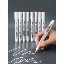 1pc/2pcs/6pcs White Permanent Marker Pen - Christmas Edition, Oil-Based Waterproof Paint Pen For Tire Graffiti, Fabric, Wood, Glass, Rock, DIY Christmas Gifts & Decorations - White - View 10