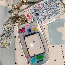 Cute Smart Key Chain, Key Chain Photo Frame, Mini Photo Frame Key Chain, Adorable Cartoon Mini Smart Key Chain Photo Frame (Photo Not Included), Can Hold Cards - Multicolor - View 5