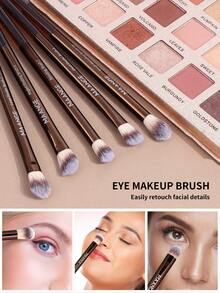 MAANGE 23pcs Makeup Brush Set, Includes 20pcs Professional Travel Makeup Brushes, 2pcs Accessories And 1pc Storage Bag. Set Contains: Powder Brush, Blush Brush, Concealer Brush, Contour Brush, Nose Brush, Eyeshadow Brush, Eyebrow Brush, Eyeliner Brush, Highlighter Brush, Face Brush, Foundation Brush, Detail Brush. Essential For Home Or Travel, Ideal Gift For Friends And Family - Brown - View 7