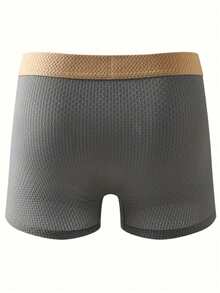 6pcs Men'S Boxer Briefs - Ice Silky Fabric, Medium Stretch, Solid Color, Comfort Fit For Daily & Casual Wear, Breathable & Durable, Everyday Comfort|Minimalist Design|Stretchy Material  Mid Rise - 混合顏色 - 查看 3