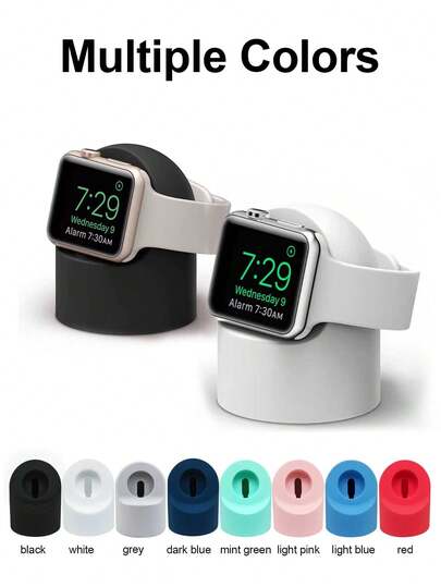 1 个硅胶充电支架，兼容 Series 10/9/8/SE/7/6/SE/5/4/3/2/1/Ultra，所有尺寸，充电底座，兼容 46mm 49mm 45mm 44mm 42mm 41mm 40mm 38mm 智能手表支架配件，支持床边模式（不含充电线）