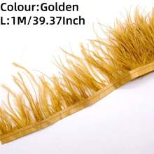 1M 8-10cm White Black Peacock Blue Ostrich Feather Trim - 3 Colors Artificial Feathers For DIY Crafts, Costumes, Wedding & Party Decorations