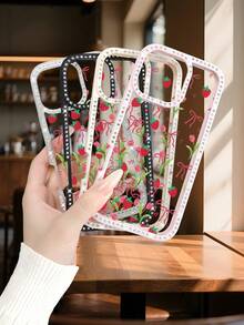 Süße Handyhülle mit Erdbeer- und Tulpenmotiv, ästhetische Handyhülle mit Blumenmuster, , süße Schutzhülle, langlebiges Design für Teenager und junge Erwachsene, kompatibel mit iPhone 17promax/17pro/17/iPhone Air/16promax/16pro/16plus/16/15promax/15pro/15plus/15/14promax/14pro/14plus/14/13promax/13pro/13/12promax/12pro/12/11promax/11 - Schwarz(black) - Übersicht 4