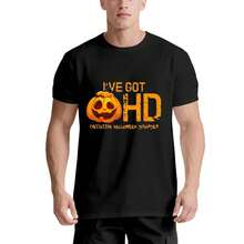 Camiseta |   Diseño de Calabaza OHD - Trastorno Obsesivo de Halloween |   220g,% Algodón, Unisex, Negro y Blanco |   Para eventos de entusiastas de Halloween |   Amantes Extremos de Halloween - Negro - Ver 1