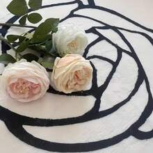 1pc Vintage Luxury Camellia Shaped Rug, Faux Wool Asymmetrical Carpet For Living Room, Sofa, Coffee Table, Soft Bedroom Bedside Mat Christmas Decor Kitchen Rug