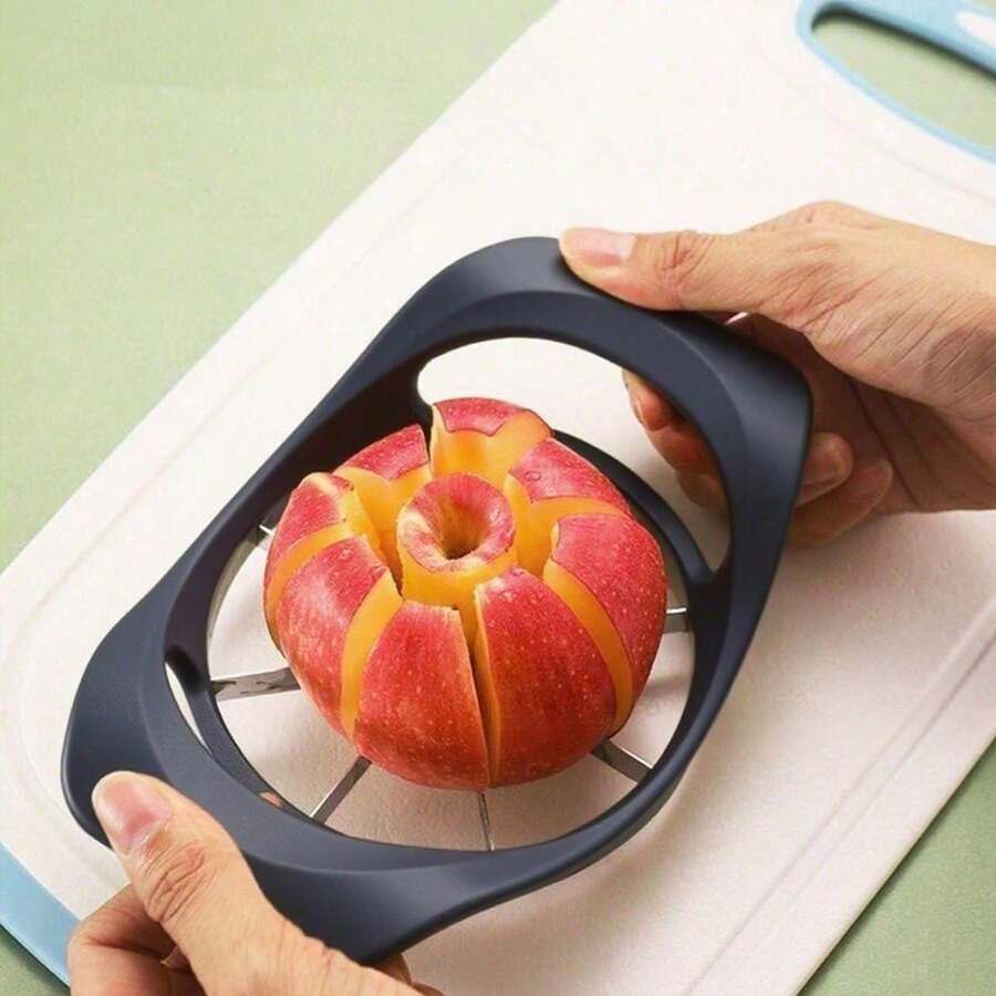 6.1 Inch Extra Large Apple Slicer, Heavy Duty Apple Cutter 8 Slices, Durable Apple Corer Cutter Slicer, Stainless Steel Apple Slicer And Corer - For Apple, Potato, Onion And More, Black