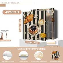 1pc Canvas Hanging, [French Cafe Wall Canvas Art, Fashion Breakfast Poster, Minimalist Food Illustration, Black And White Kitchen Print, Fashion Cafe Illustration] Canvas Wall Art, Funky Girl Art, Inspirational Quote Art, Home Decor, - Multicolor - View 19