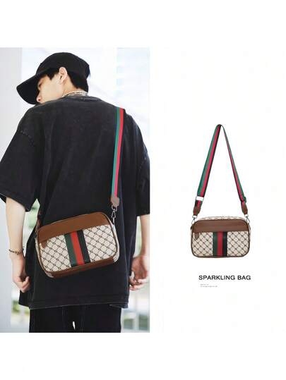2025 New Brand Phone Bag, Men's Plaid Shoulder Bag, Fashion Casual Crossbody Bag, Small Messenger Bag Pouch