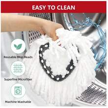 [3 Pack]Spin Mop Replace Head, EasyWrin Spin Mop Head Refill, Universal Microfiber Replacement Mop Heads, Machine Washable, Deep Cleaning And Easy-To-Replace(White) - 白色 - 查看 3