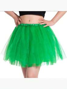 1pc Women Adult Fluffy 3-Layer Tulle Skirt With Lining, Retro 80s Christmas Run Party Ballet Costume, Puffy Tutu Skirt For Spring Summer Autumn Winter