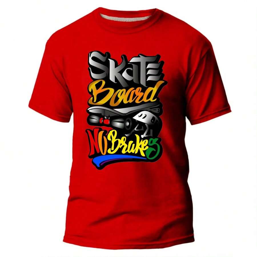 RADICAL SKEITISTA STREETWEAR T-SHIRT MEN'S SHIRT 100% COTTON UNISEX - 紅色的 - 查看 1