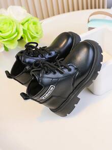 1 Pair Fashionable & Versatile Baby Boots For Autumn/Winter, Lace-Up Design For Flexible Adjustment, Snug Fit To Child's Foot Shape, Heel Pull Tab For Easy On/Off, Promotes Self-Care Ability