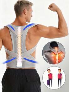 2025 New 1-Piece Adjustable Shoulder Strap Unisex Back Support, Fully Adjustable For Comfort & Breathability, Enhances Body Confidence, Lightweight & Flexible For Daily Wear, Office, Workout, Fitness, Waist Trainer