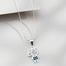 Delicate Women's Necklace With Children's, Boy's And Girl's Pendants, Plated In 18K Gold And 925 Silver With Zirconias - 1 menino(Prata) - 查看 2