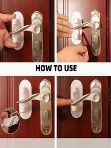 1pc Door Stopper With Anti-Slip Lock Clasp, Suitable For Home Use, No Need To Sew On Door, Portable And Door Handle Lock, Door Bar Lock For Anti-Theft Door And Handle Adhesive - Multifunctional Door Lock Unlock Device - Multicolor - View 5