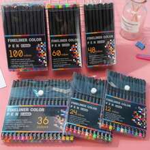 100pcs A Set Muticolor Fine Line Marker, Waterproof Sets, Black Outline Painting, Comic Oil Painting, Watercolor Painting Special, Art Supplies, Art Sets, School Supplies, Birthday Present ,Christmas Gifts - Multicolor - View 1