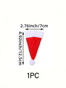 1/5/10 pièces Porte-couverts de chapeau de Noël, mini porte-couverts en tissu non tissé du Père Noël, décorations de sucette et de bouchon de bouteille de vin, décoration de table de dîner pour la fête de Noël, Thanksgiving et autres occasions festives, Noël