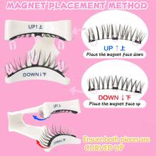 1对磁性假睫毛，自然交叉磁性假睫毛，分段式假睫毛，可重复使用，易于佩戴和卸除，女士适用 - 自然纖長款 - 查看 4