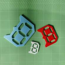 3 Pieces1-9 Number DIY Digital Painting Stencil Set - Turquoise And White Gridlined Stencil Panels For Art, Wall Stickers, Planners, Scrapbooking, Craft Materials - Reusable Dotted Guides For Hand Drawn Crafts, Stencils, Building Materials, Stenciling Tools