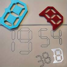 3 Pieces1-9 Number DIY Digital Painting Stencil Set - Turquoise And White Gridlined Stencil Panels For Art, Wall Stickers, Planners, Scrapbooking, Craft Materials - Reusable Dotted Guides For Hand Drawn Crafts, Stencils, Building Materials, Stenciling Tools