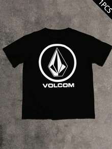 Volcom Graphic Print Tee  Men's Classic Streetwear Graphic T-Shirt,100% Cotton, Sweat-Absorbing, Stylish Graphic Design - 黑色 - 查看 2